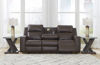 Picture of Lavehorne - Umber Reclining Sofa with Drop-Down Table