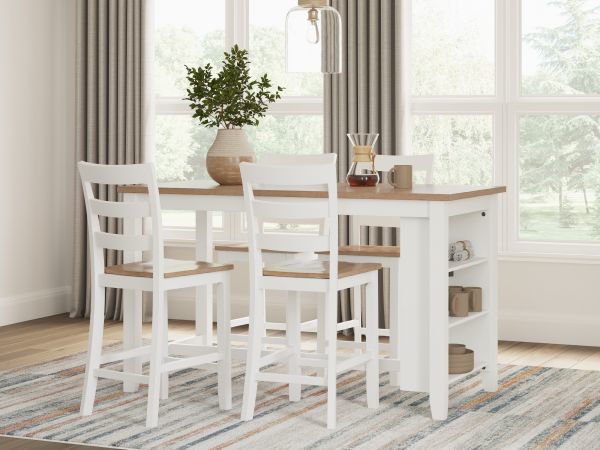 Picture of Gesthaven White Counter Table & 4 Stools