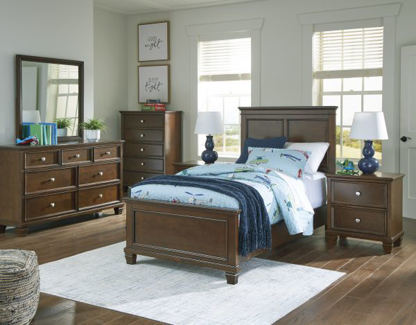 Picture of Danabrin - Brown Twin Panel Bed